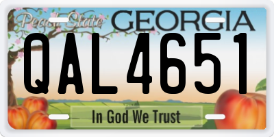 GA license plate QAL4651
