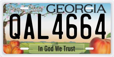 GA license plate QAL4664