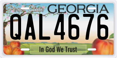 GA license plate QAL4676