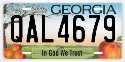GA license plate QAL4679