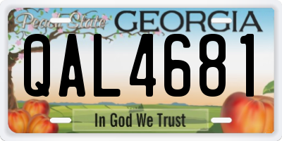 GA license plate QAL4681