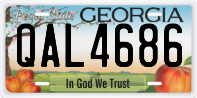GA license plate QAL4686