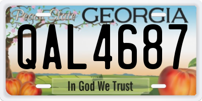 GA license plate QAL4687