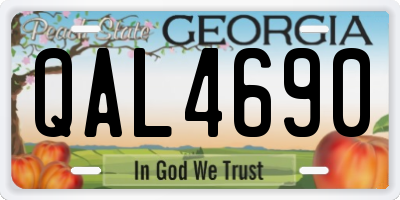GA license plate QAL4690
