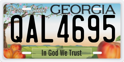 GA license plate QAL4695