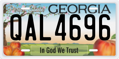 GA license plate QAL4696