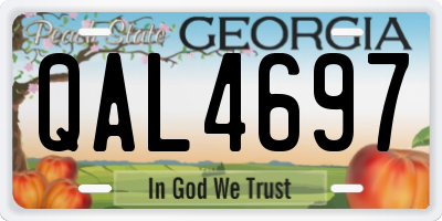 GA license plate QAL4697