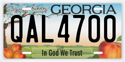 GA license plate QAL4700