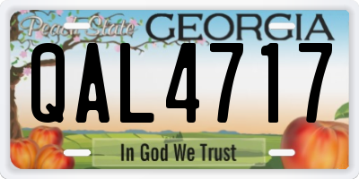 GA license plate QAL4717