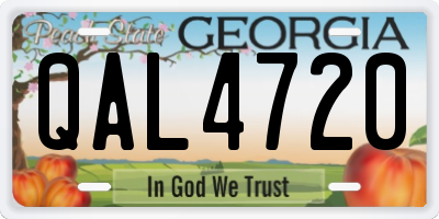 GA license plate QAL4720
