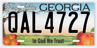 GA license plate QAL4727