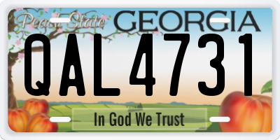 GA license plate QAL4731