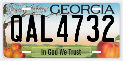 GA license plate QAL4732