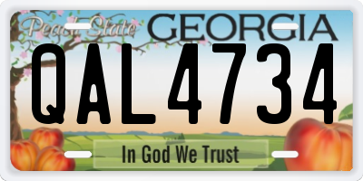 GA license plate QAL4734