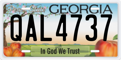 GA license plate QAL4737