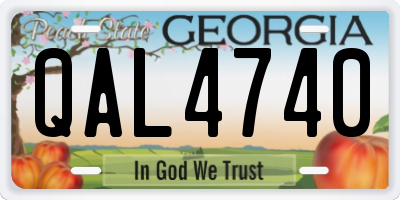 GA license plate QAL4740