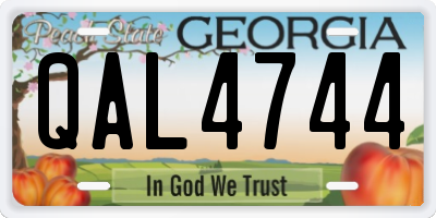 GA license plate QAL4744