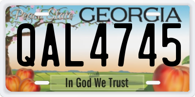 GA license plate QAL4745