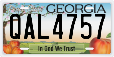 GA license plate QAL4757