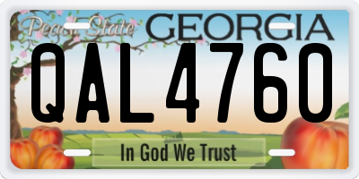 GA license plate QAL4760