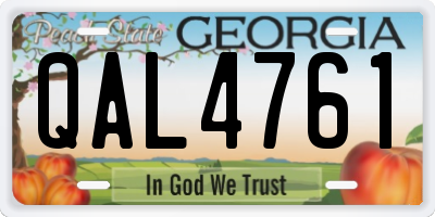 GA license plate QAL4761