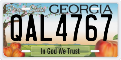 GA license plate QAL4767