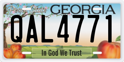 GA license plate QAL4771