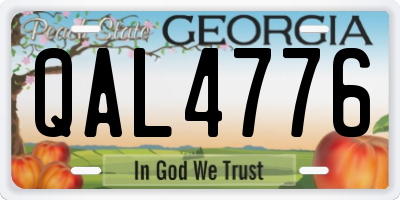 GA license plate QAL4776