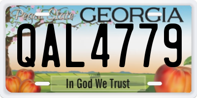 GA license plate QAL4779