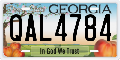 GA license plate QAL4784