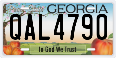GA license plate QAL4790