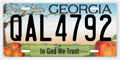 GA license plate QAL4792