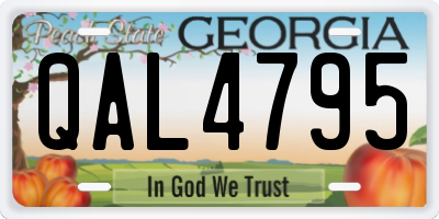 GA license plate QAL4795