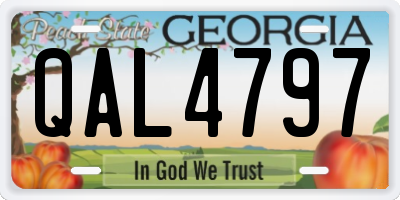 GA license plate QAL4797