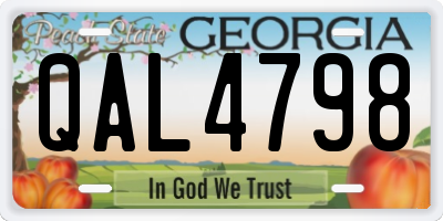 GA license plate QAL4798