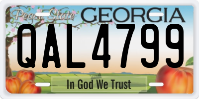 GA license plate QAL4799