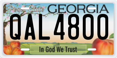 GA license plate QAL4800