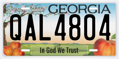 GA license plate QAL4804