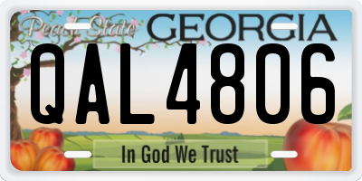 GA license plate QAL4806