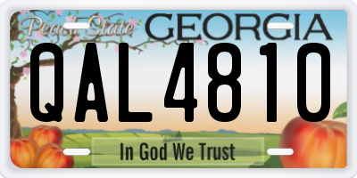GA license plate QAL4810