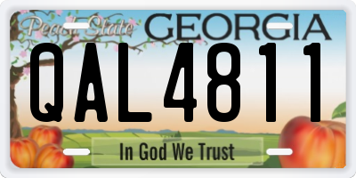 GA license plate QAL4811