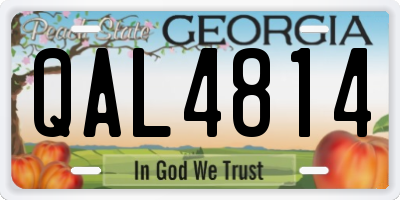 GA license plate QAL4814