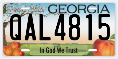GA license plate QAL4815