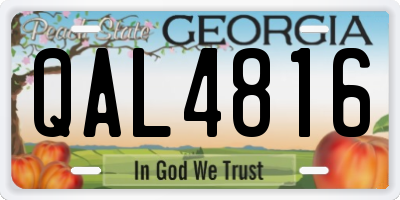 GA license plate QAL4816