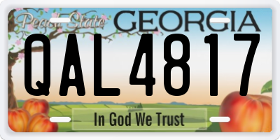 GA license plate QAL4817