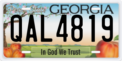 GA license plate QAL4819
