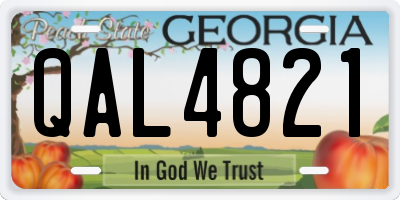 GA license plate QAL4821