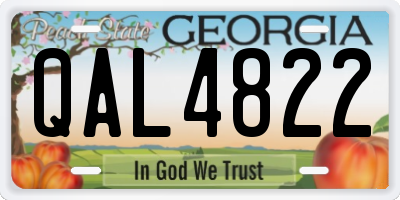 GA license plate QAL4822