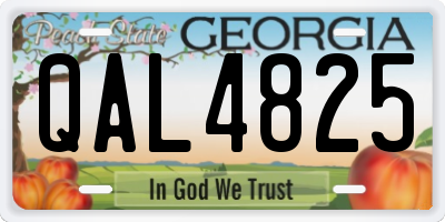 GA license plate QAL4825