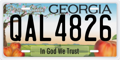 GA license plate QAL4826